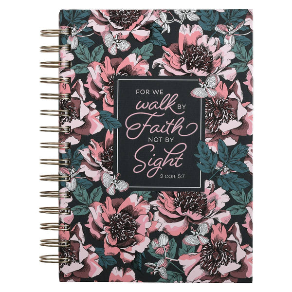Walk By Faith Pink Large Wirebound Journal -