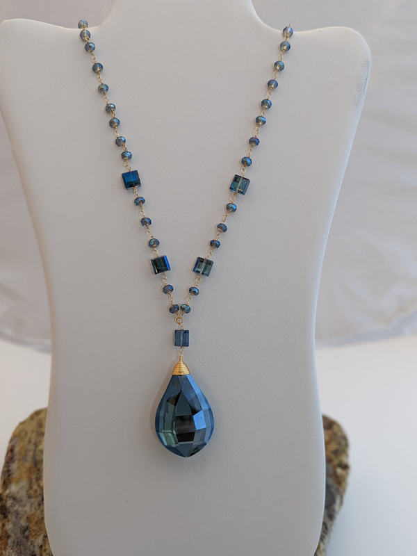 Large Crystal Pendant Necklace