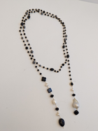Mixed Pearls & Stones Lariat Necklace