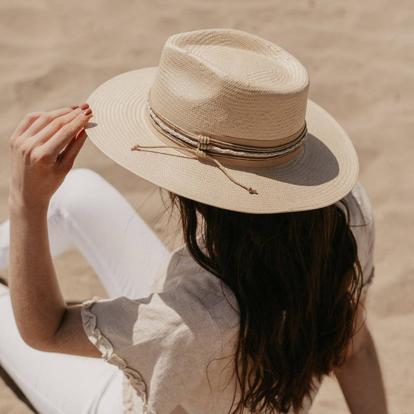 Corinth - Womens Wide Brim Straw Fedora Hat
