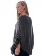 Luxurious Fox Trimmed Poncho