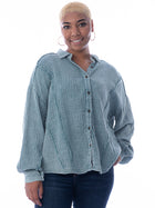 Mineral Wash Button Front Shirt
