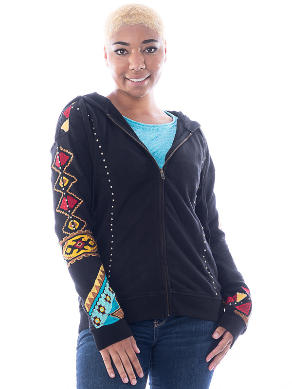 Embroidered Hoodie Jacket