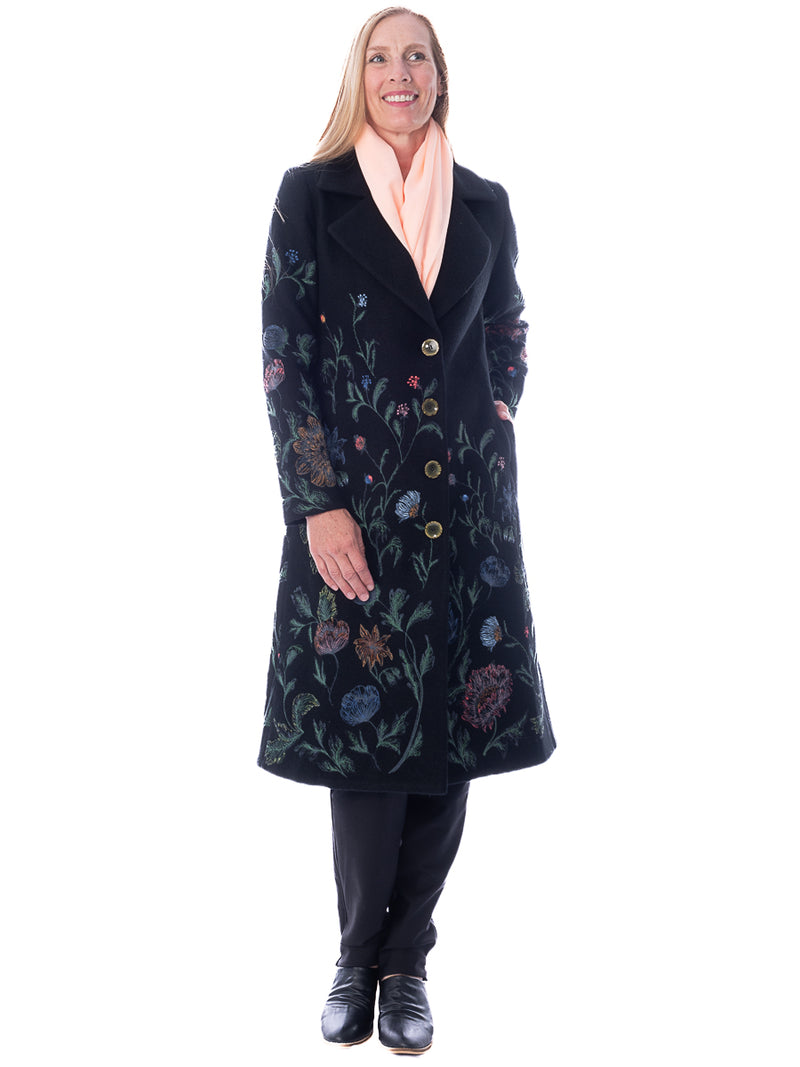 Boiled Wool Embroidered Coat