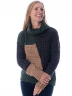 Color Block Turtle Neck Sweater