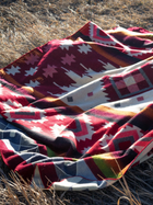 Andean Alpaca Wool Blanket - Rojo Red