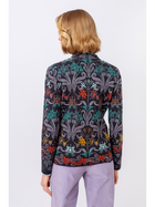 Anthracite Jacquard Jacket With Embroidery