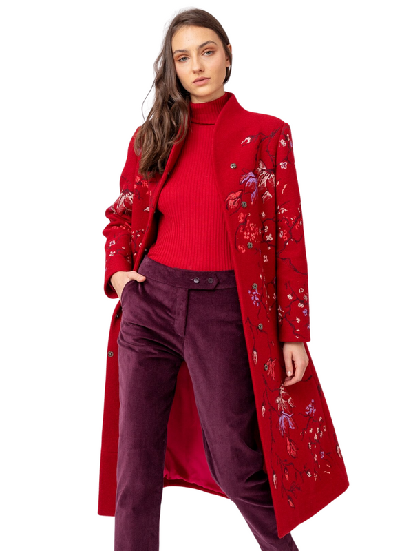 Red Blossom Long Coat