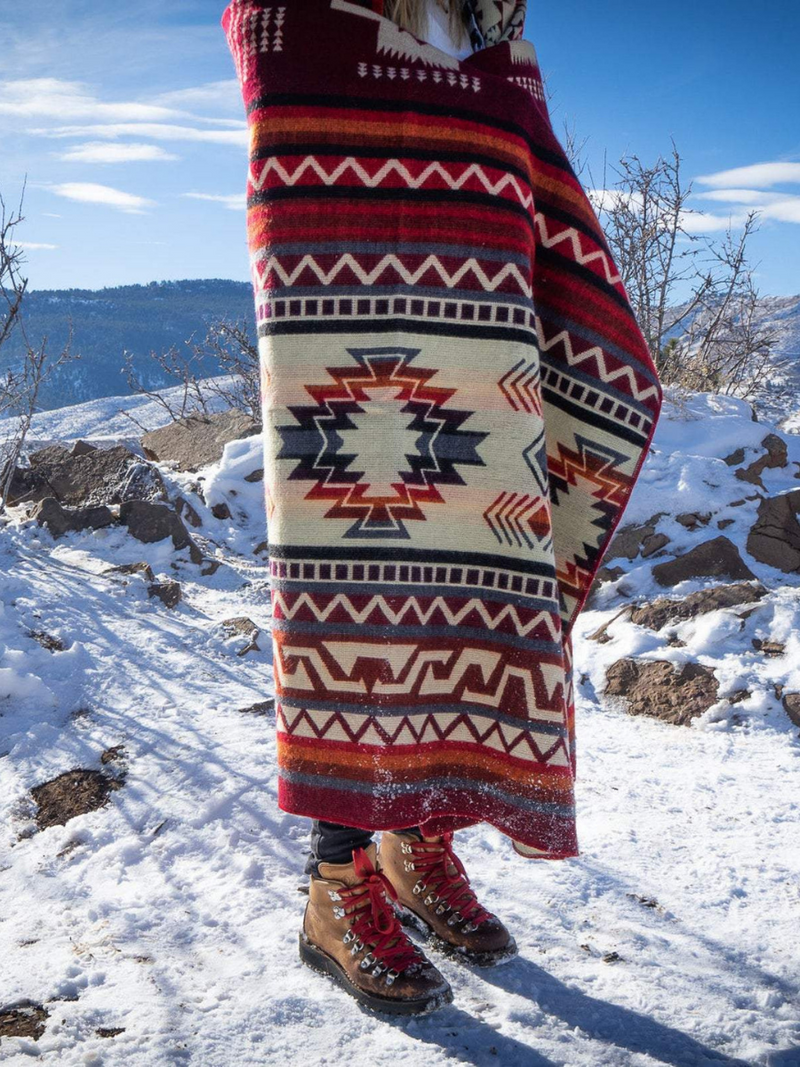 Andean Alpaca Wool Blanket - Wildfire