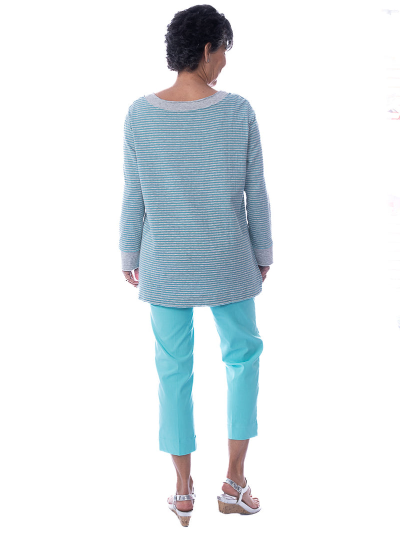 Drawstring Striped Top