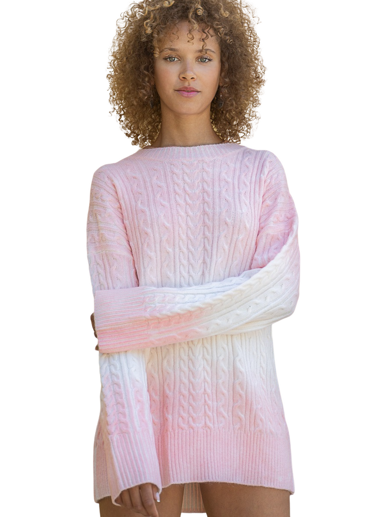 Ombre Dyed Crew Neck Sweater