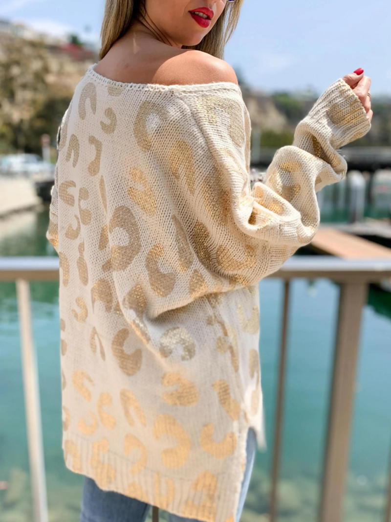 Leopard 2025 poncho sweater
