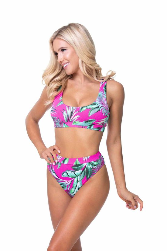 Hot Pink Tropical Two Piece