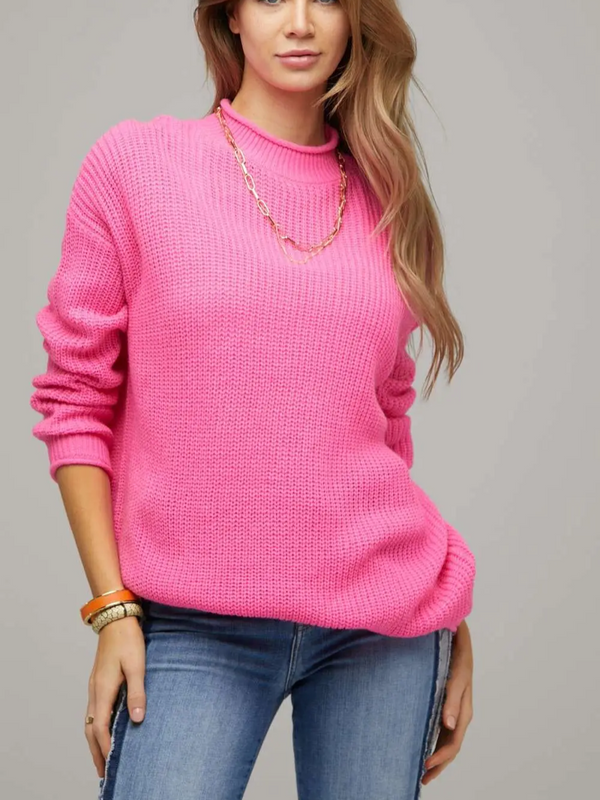 Mock Neck Long Sweater