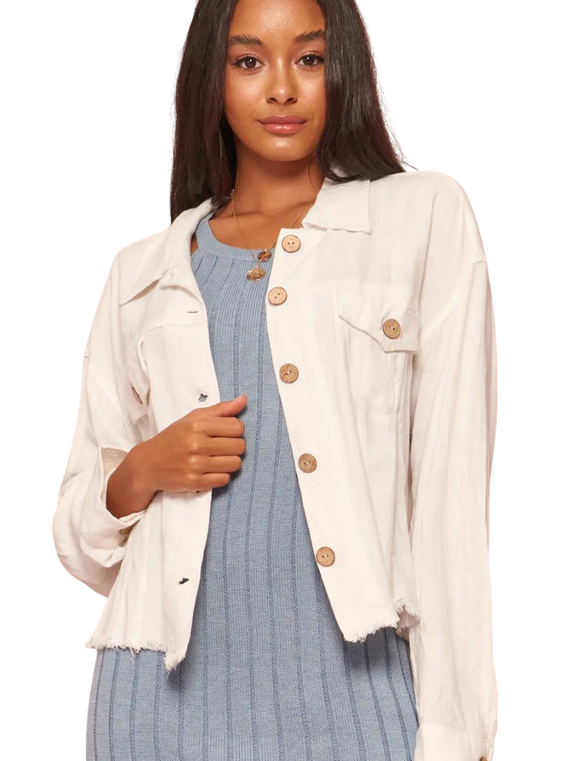 White edge top to edge jacket