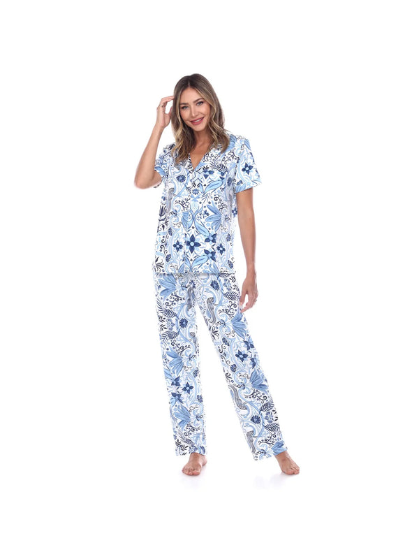 Blue Tropical Pajama Set