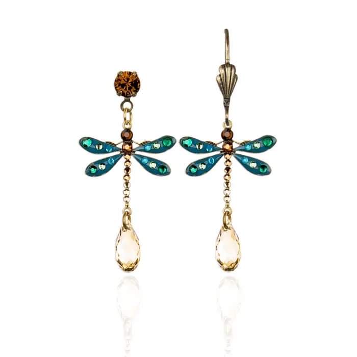 Bijou Crystal Dragonfly Earrings