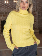 Cabled Turtleneck Sweater